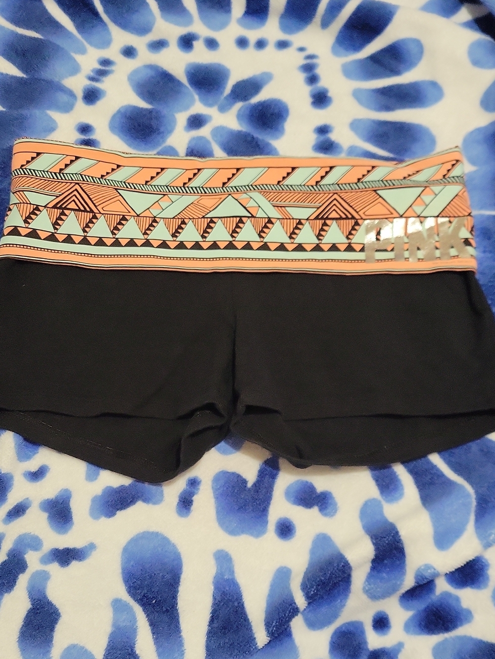 PINK Victoria's Secret Women's S Foldover Waistband Yoga Shorts
